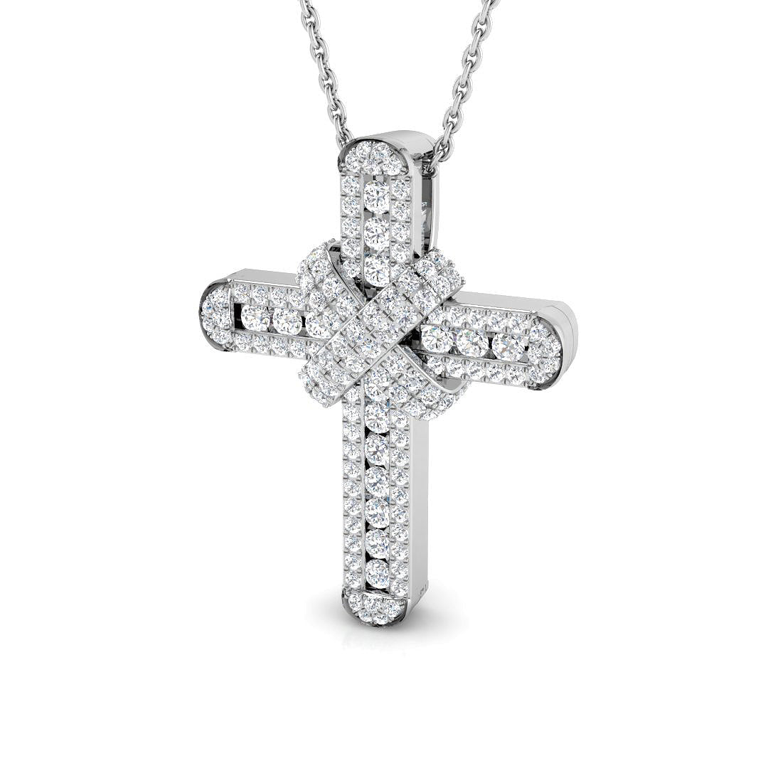 9ct White Gold 0.68ct G SI2 Diamond Pendant