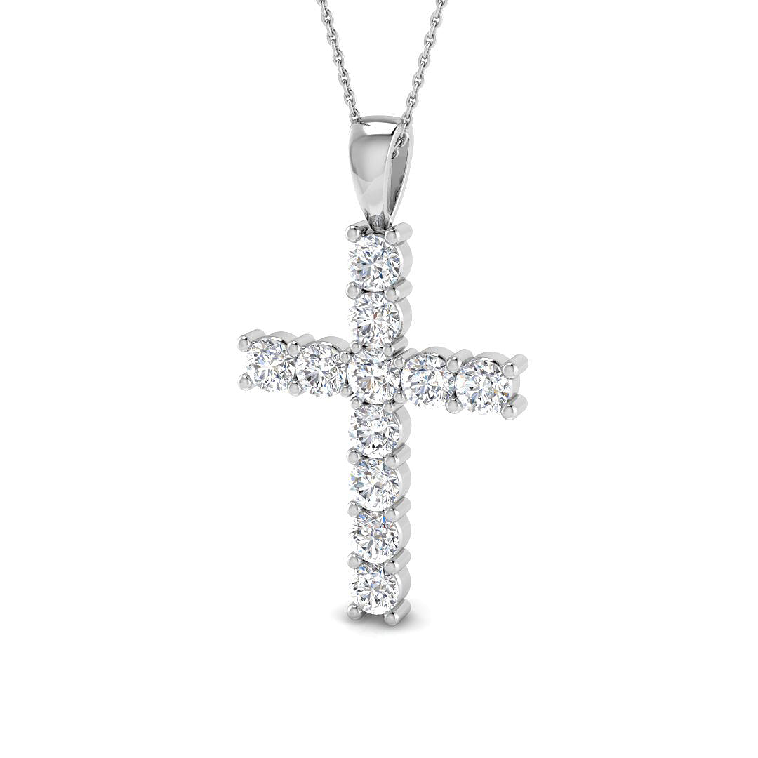 9ct White Gold 3.42ct Laboratory Grown CVD Pendant