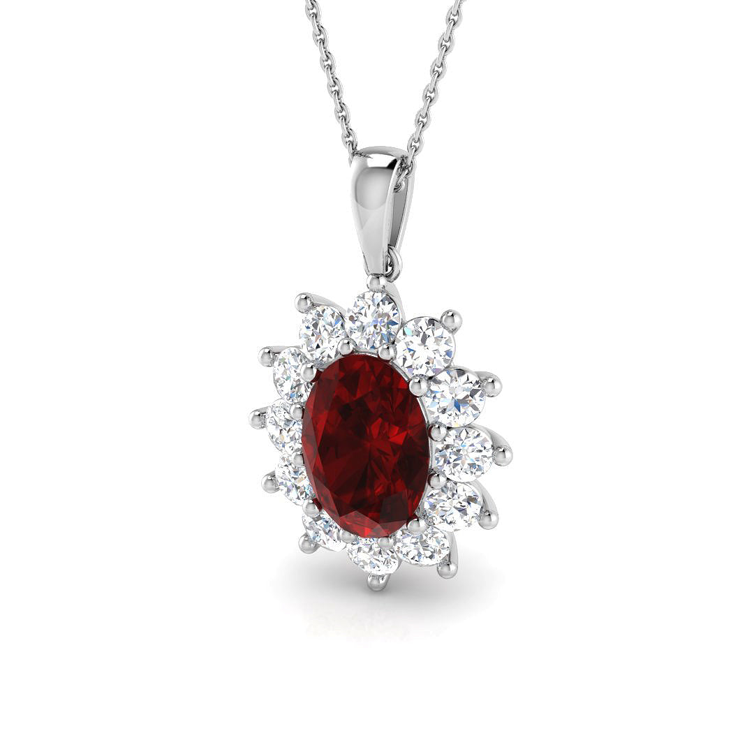 18ct White Gold 5.56ct Ruby Pendant