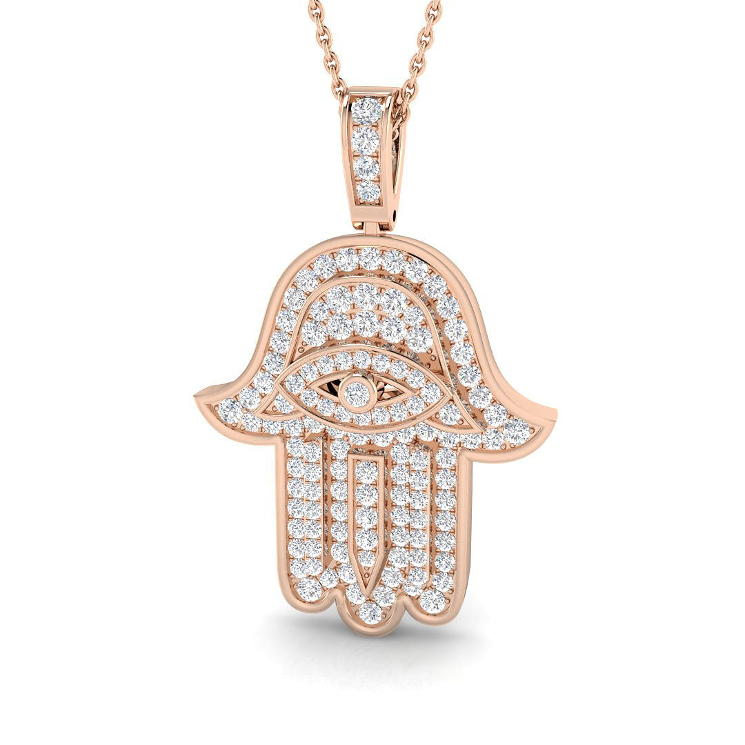 9ct Rose Gold 0.84ct G SI2 Diamond Pendant