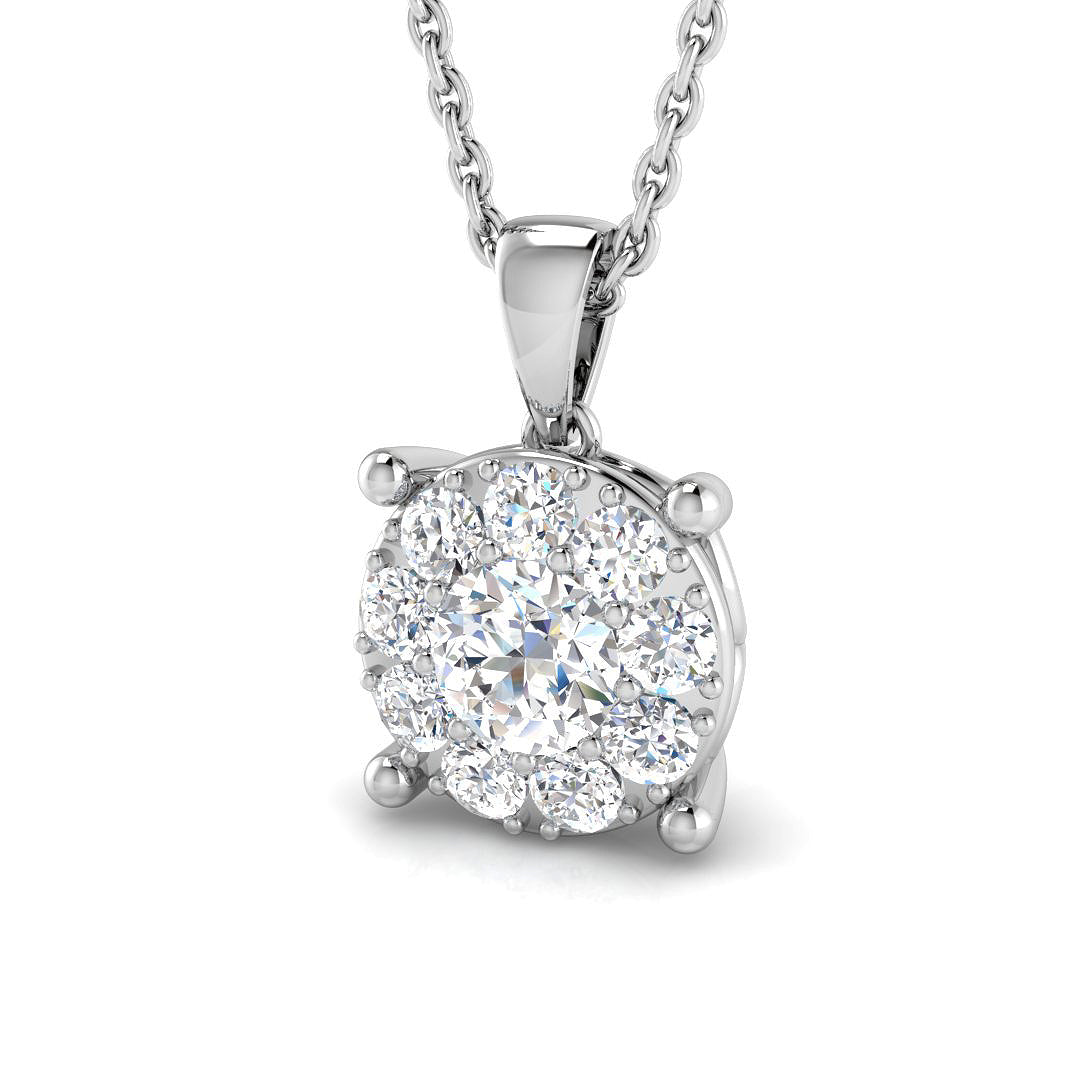 9ct White Gold 0.54ct G I1 Diamond Pendant