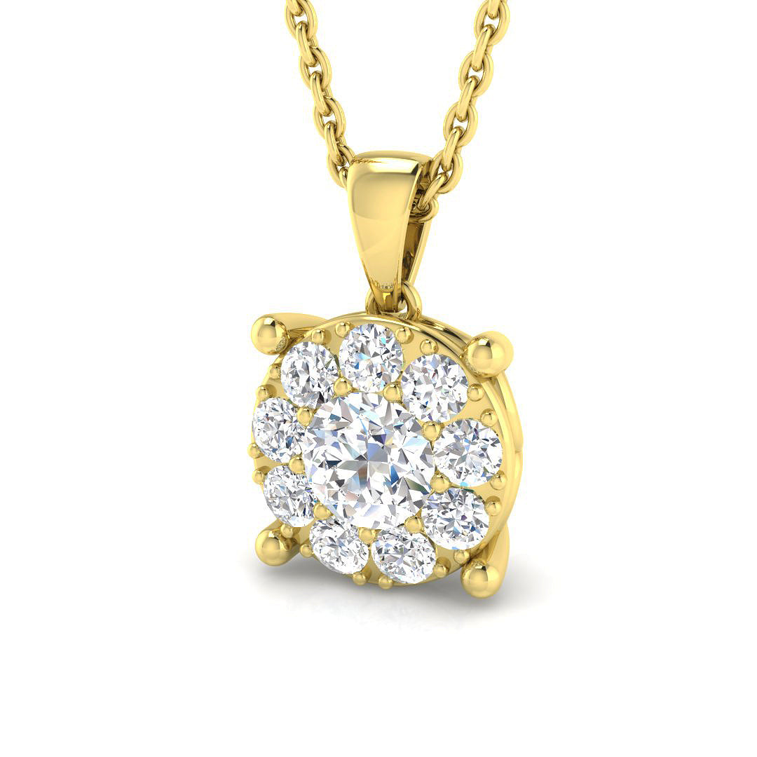 9ct Yellow Gold 0.54ct G I1 Diamond Pendant
