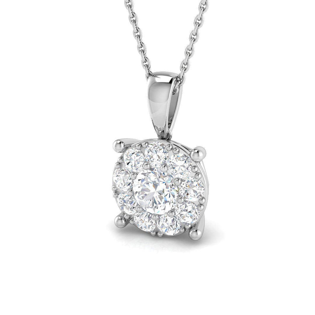 9ct White Gold 0.94ct G SI2 Diamond Pendant