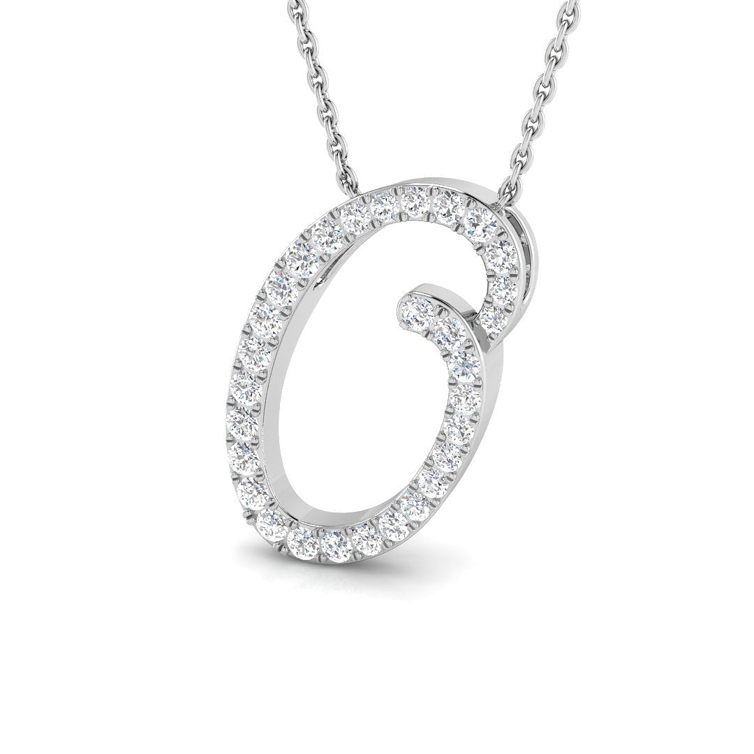 9ct White Gold 0.38ct G SI2 Diamond Pendant