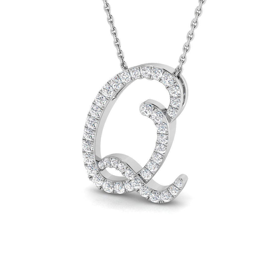 9ct White Gold 0.41ct G SI2 Diamond Pendant