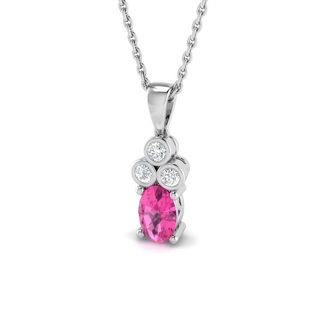 18ct White Gold 0.65ct Pink Sapphire Pendant