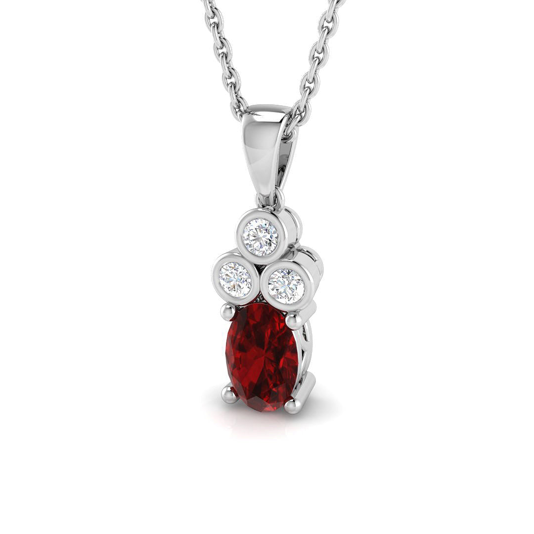 18ct White Gold 0.59ct Ruby Pendant