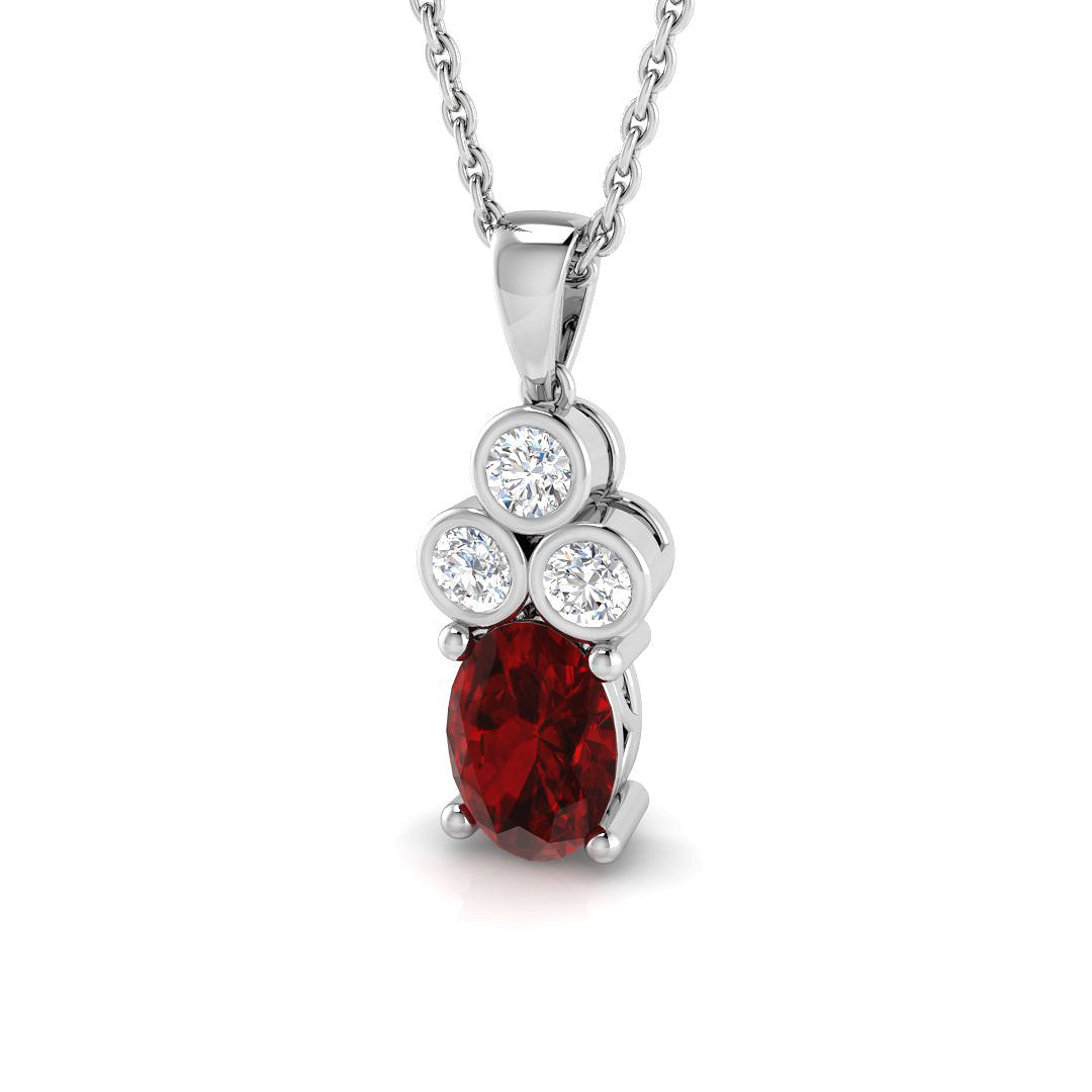 18ct White Gold 1.04ct Ruby Pendant