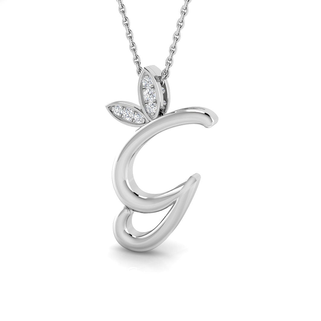 9ct White Gold 0.06ct G SI2 Diamond Pendant