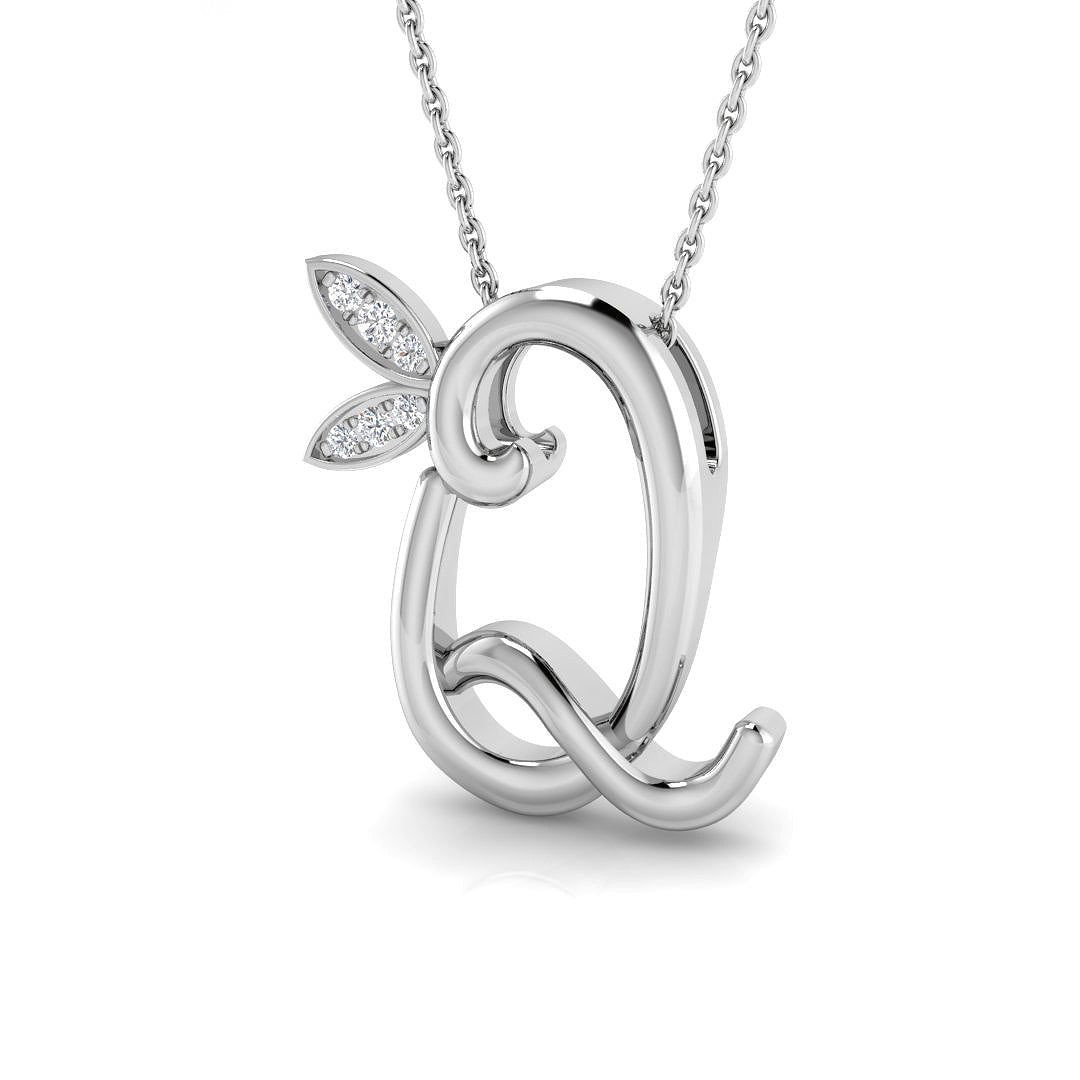 9ct White Gold 0.07ct G SI2 Diamond Pendant