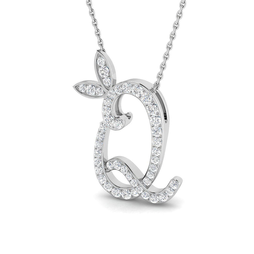 9ct White Gold 0.35ct G SI2 Diamond Pendant