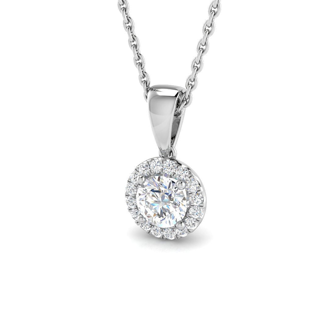 18ct White Gold 0.47ct G SI2 Diamond Pendant