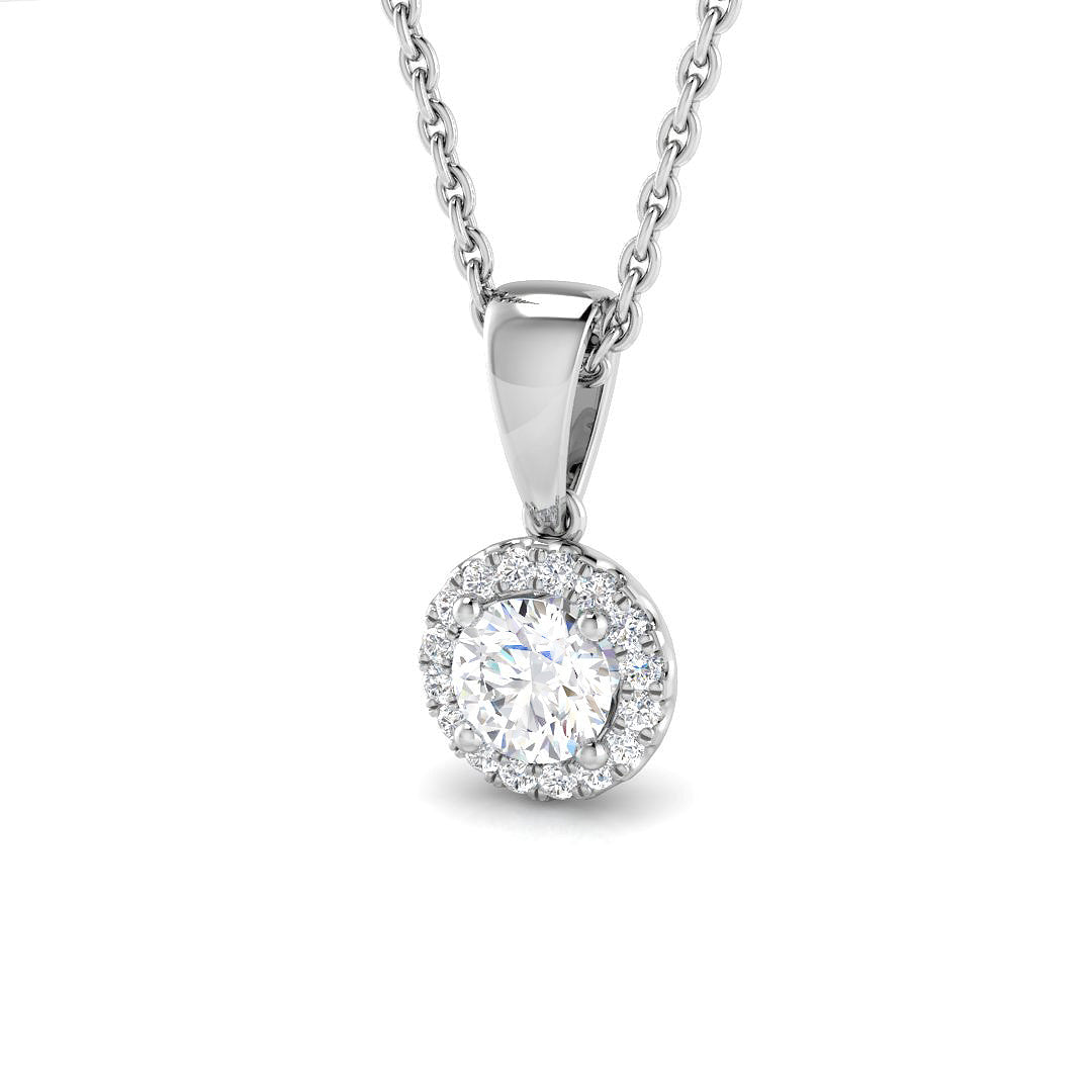 18ct White Gold 0.39ct G SI2 Diamond Pendant