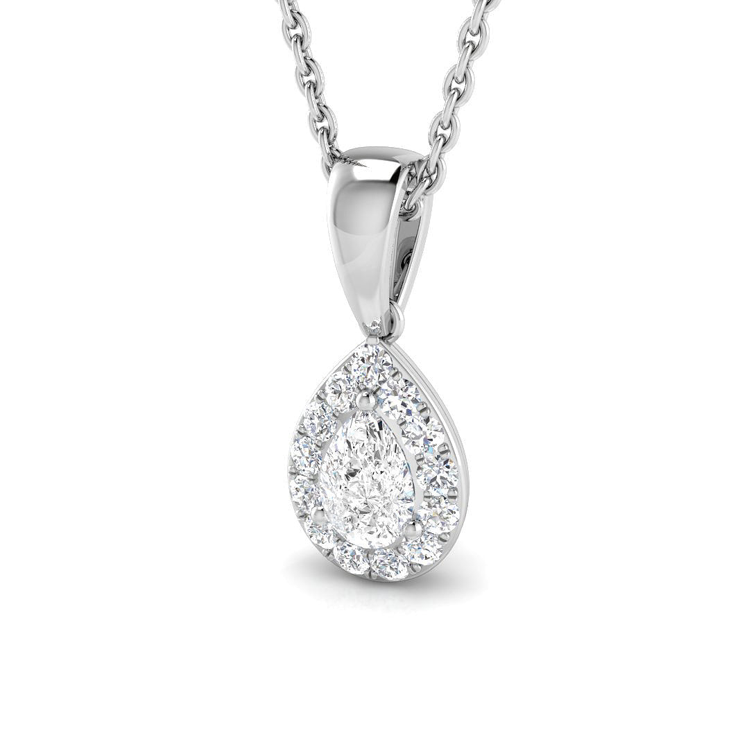 18ct White Gold 0.44ct G SI2 Diamond Pendant