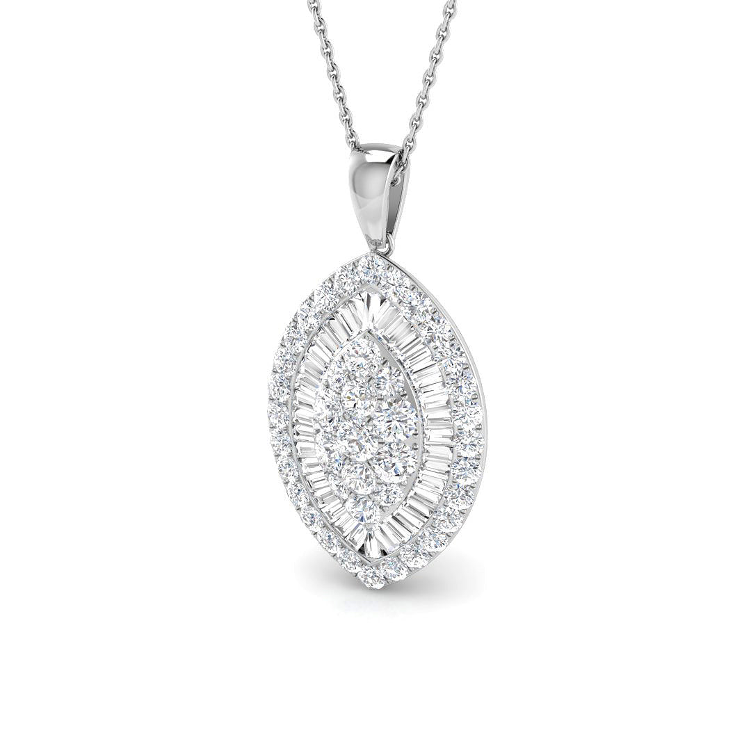 18ct White Gold 2.39ct G SI2 Diamond Pendant