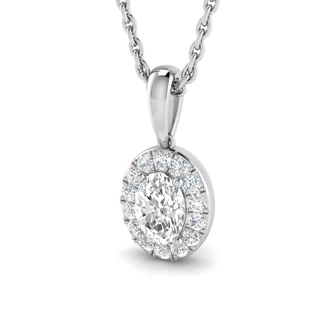 18ct White Gold 0.34ct G SI2 Diamond Pendant