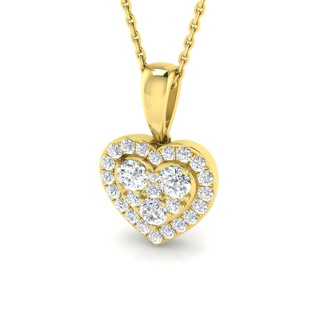 9ct Yellow Gold 0.61ct G SI2 Diamond Pendant