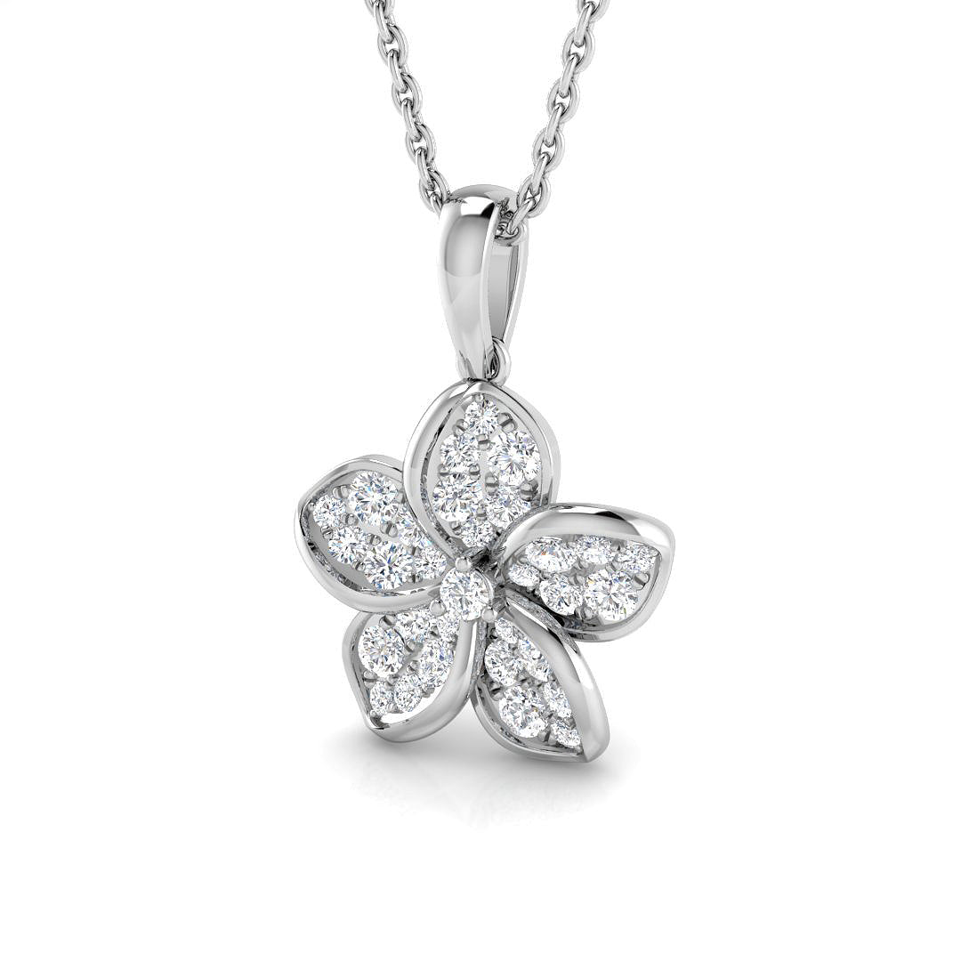 14ct White Gold 0.32ct G SI2 Diamond Pendant