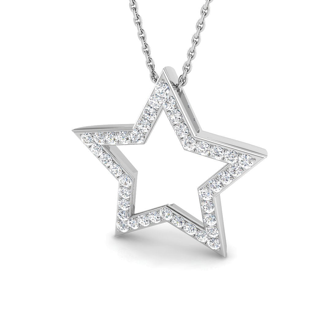 9ct White Gold 0.44ct Laboratory Grown CVD Pendant