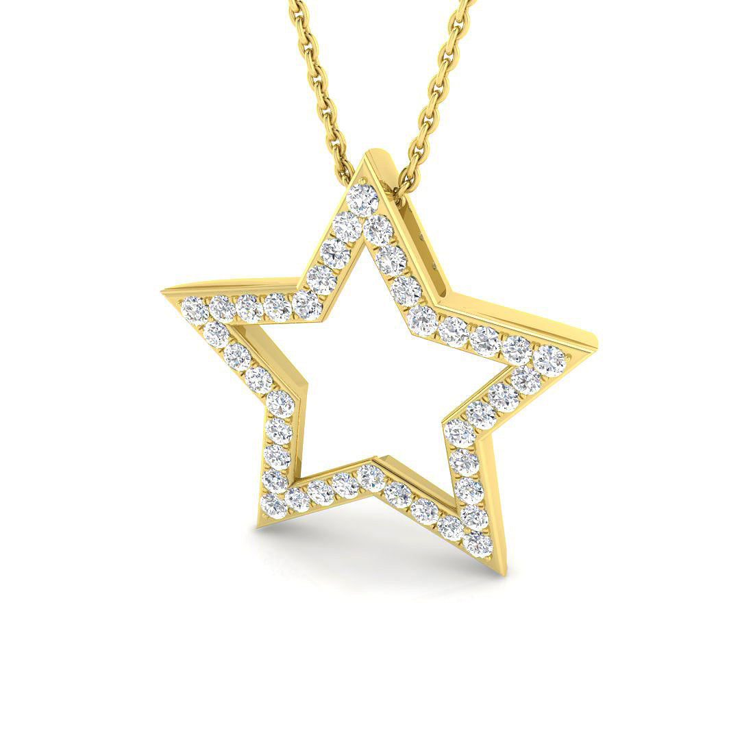9ct Yellow Gold 0.44ct Laboratory Grown CVD Pendant