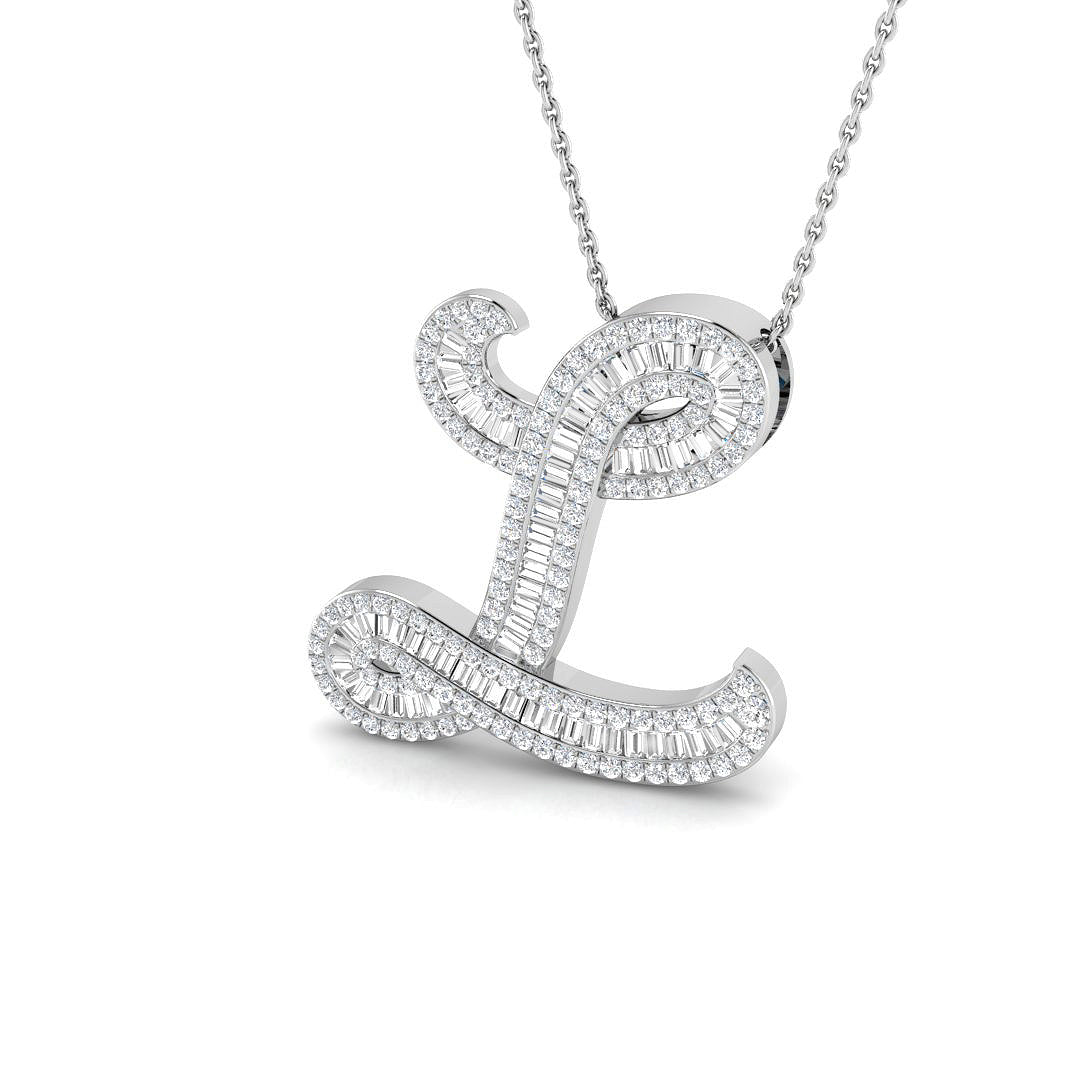 9ct White Gold 0.89ct G SI2 Diamond Pendant