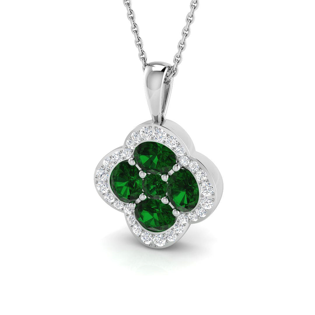 18ct White Gold 1.60ct Emerald Pendant
