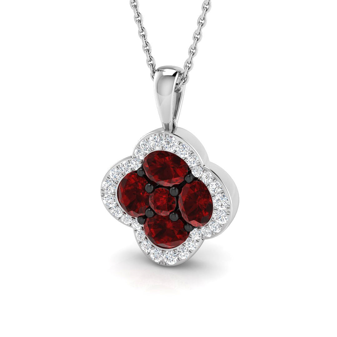 18ct White Gold 2.10ct Ruby Pendant