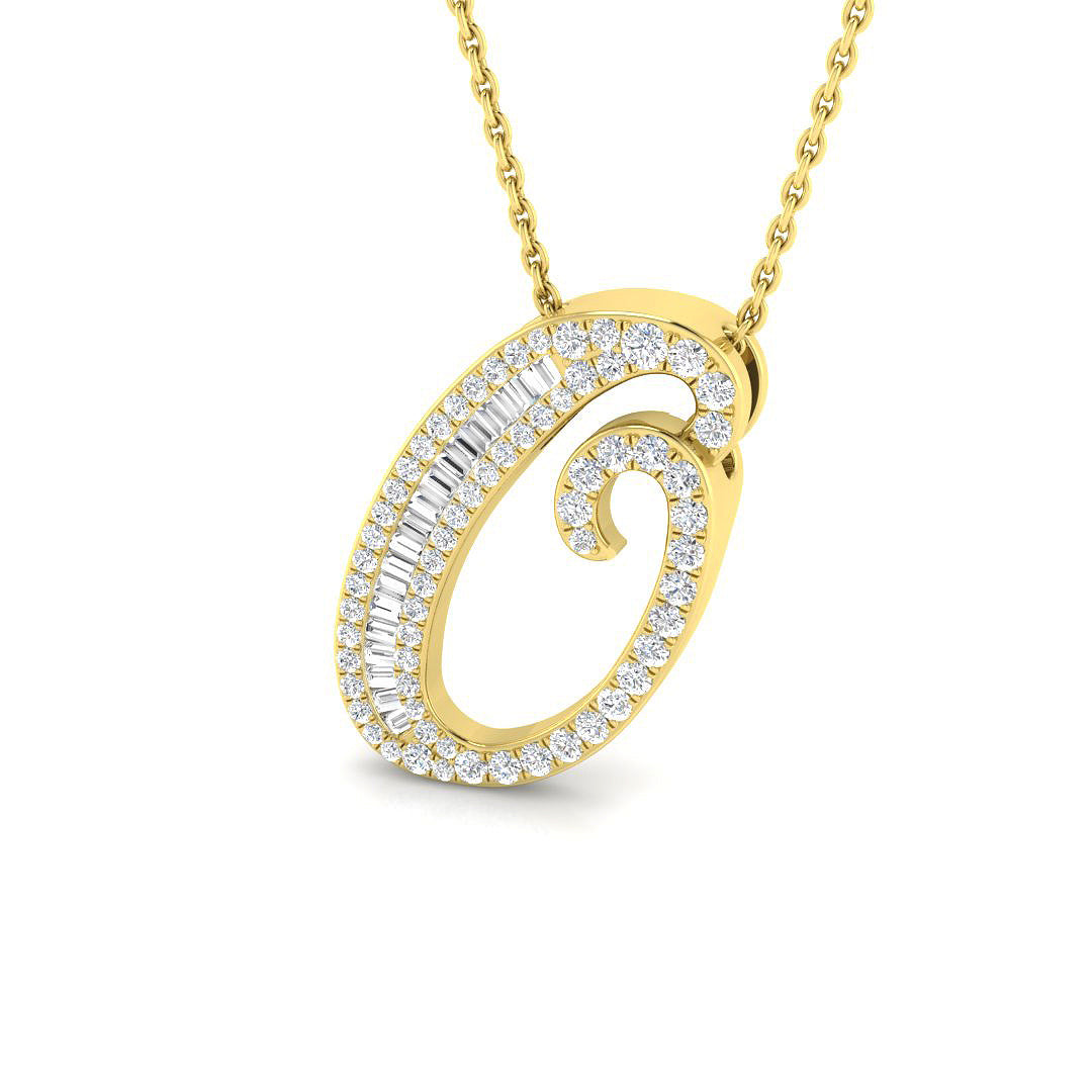 9ct Yellow Gold 0.42ct G SI2 Diamond Pendant