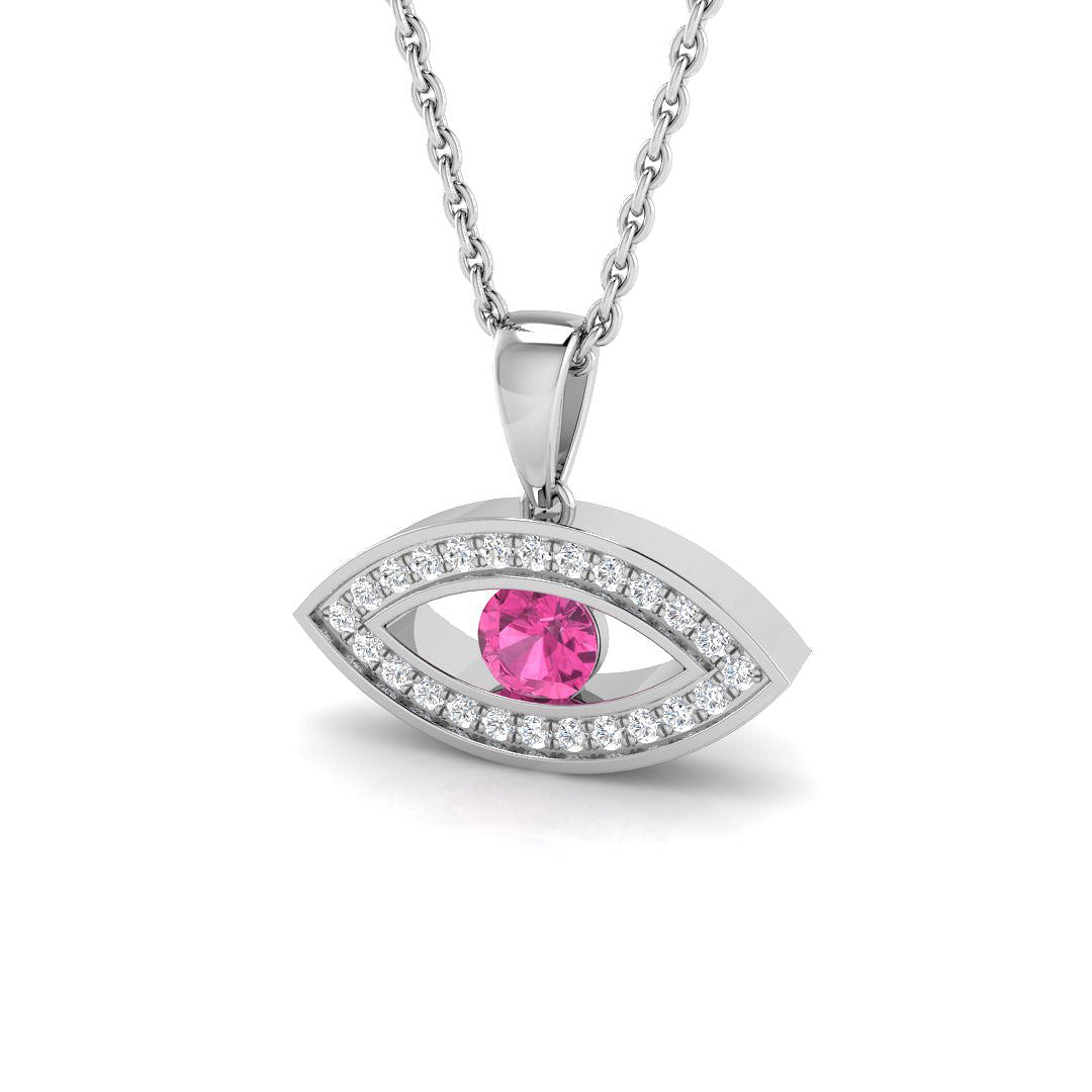 9ct White Gold 0.23ct Pink Sapphire Pendant
