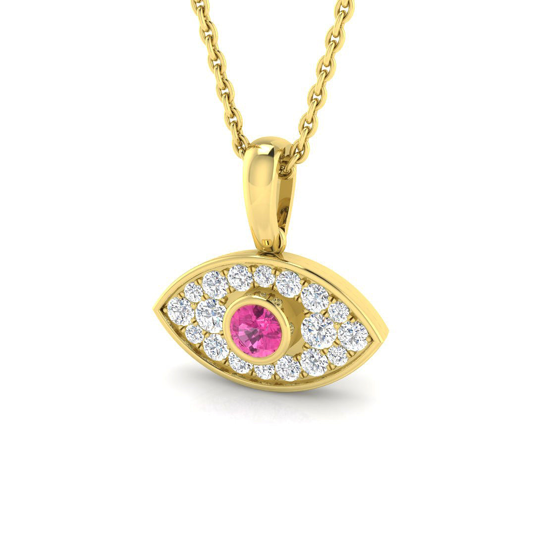 9ct Yellow Gold 0.37ct Pink Sapphire Pendant