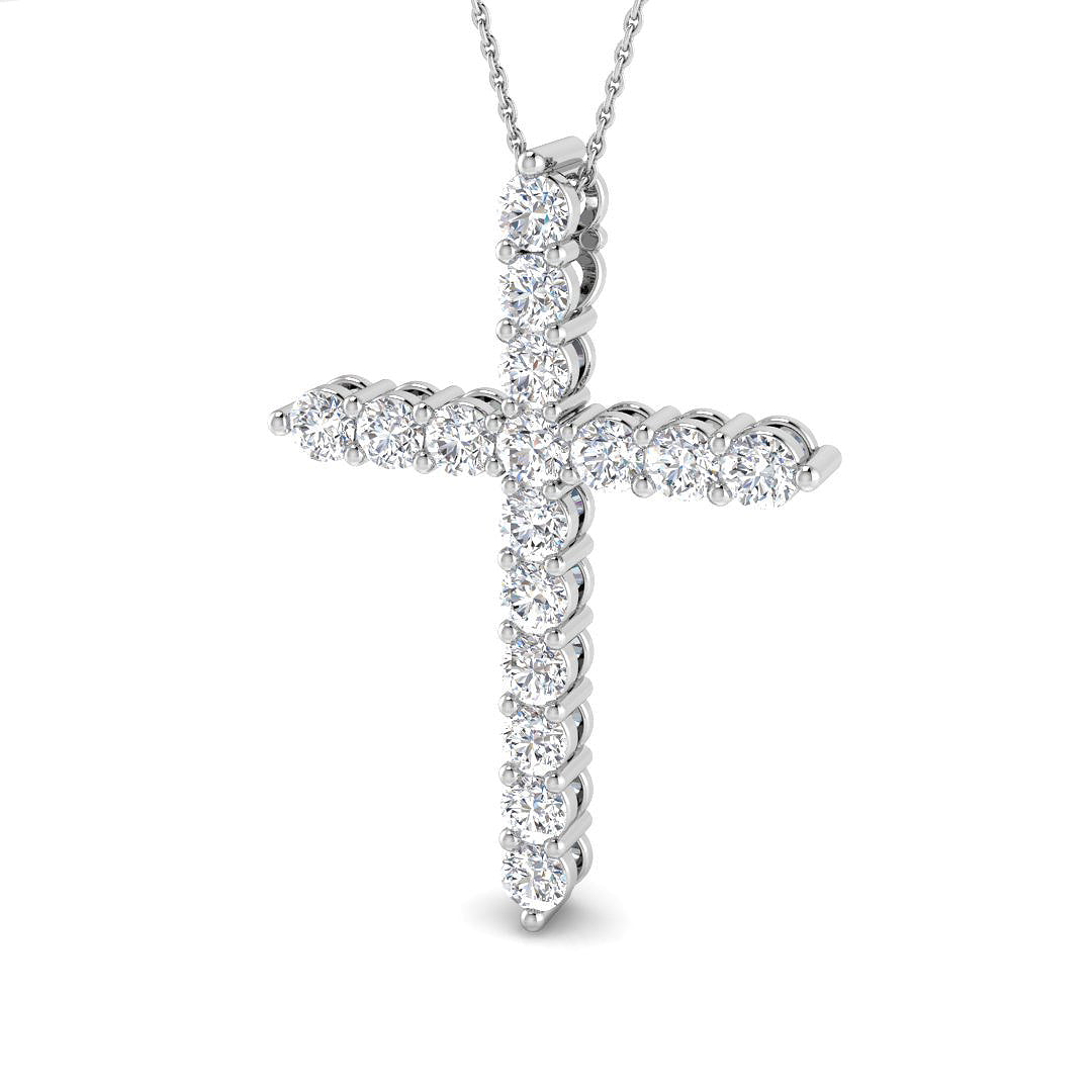 9ct White Gold 2.97ct Laboratory Grown CVD Pendant