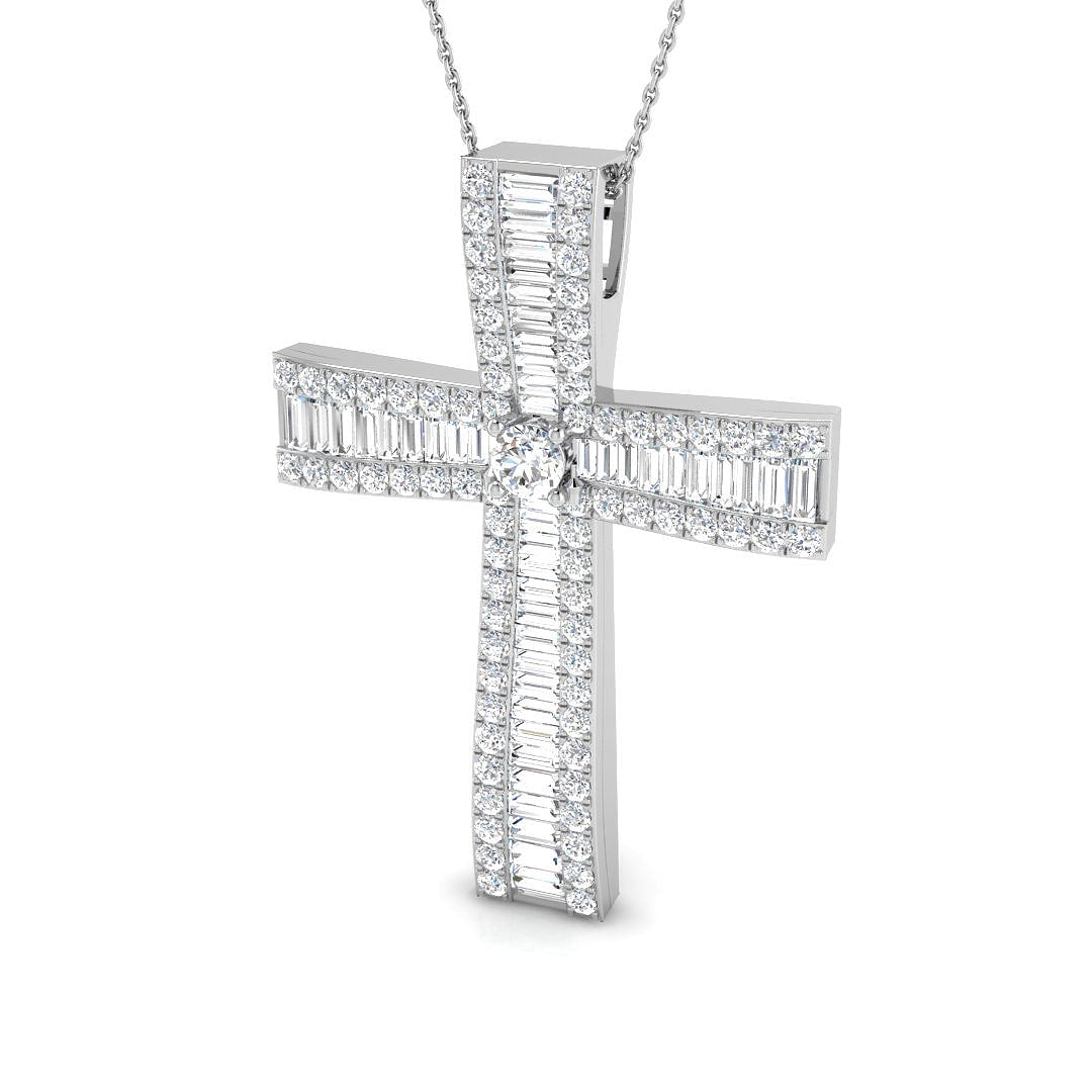 9ct White Gold 3.79ct G SI2 Diamond Pendant