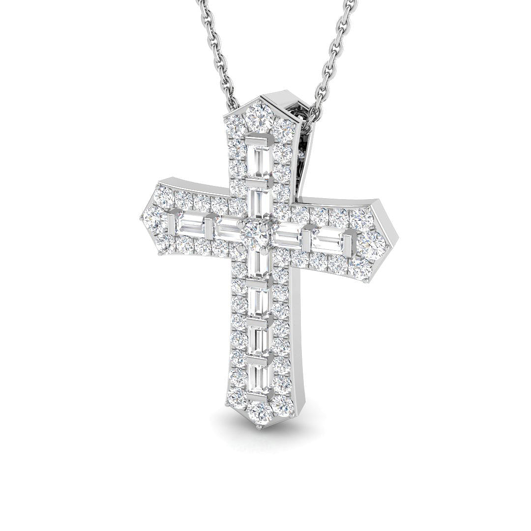 18ct White Gold 0.87ct G SI2 Diamond Pendant
