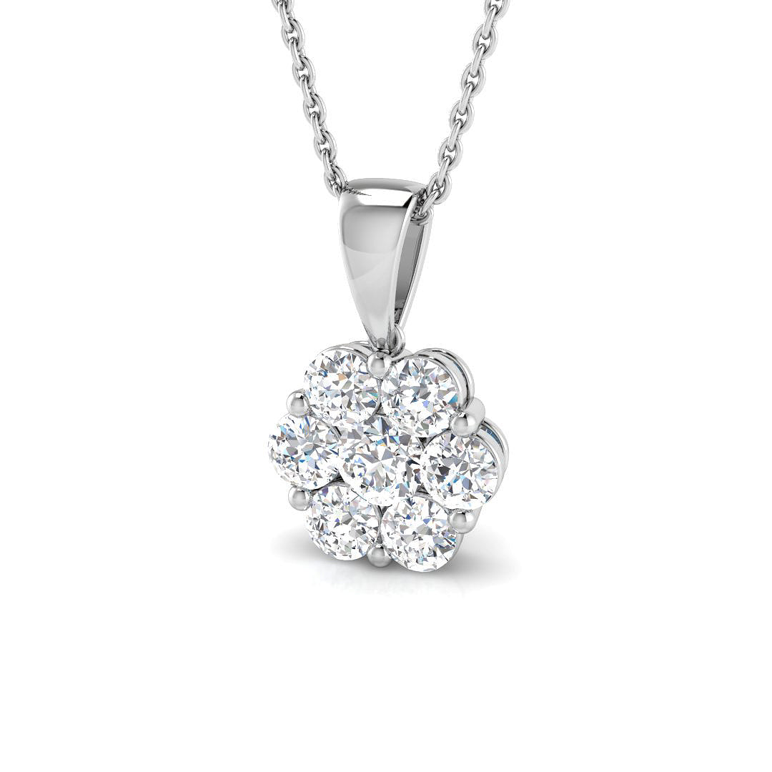 9ct White Gold 1.00ct Laboratory Grown CVD Pendant