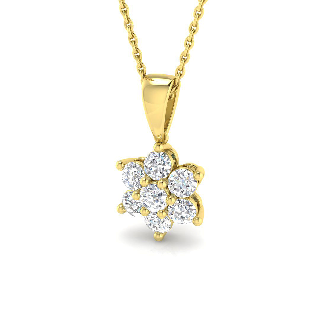 9ct Yellow Gold 0.73ct G I1 Diamond Pendant