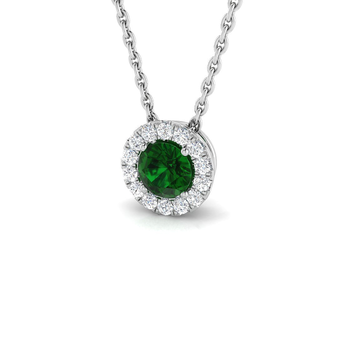 18ct White Gold 0.37ct Emerald Pendant
