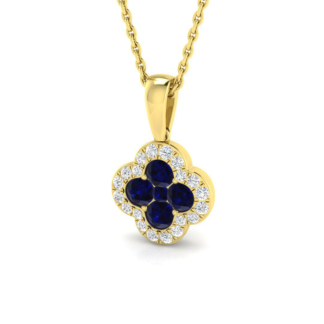 18ct Yellow Gold 0.60ct Blue Sapphire Pendant