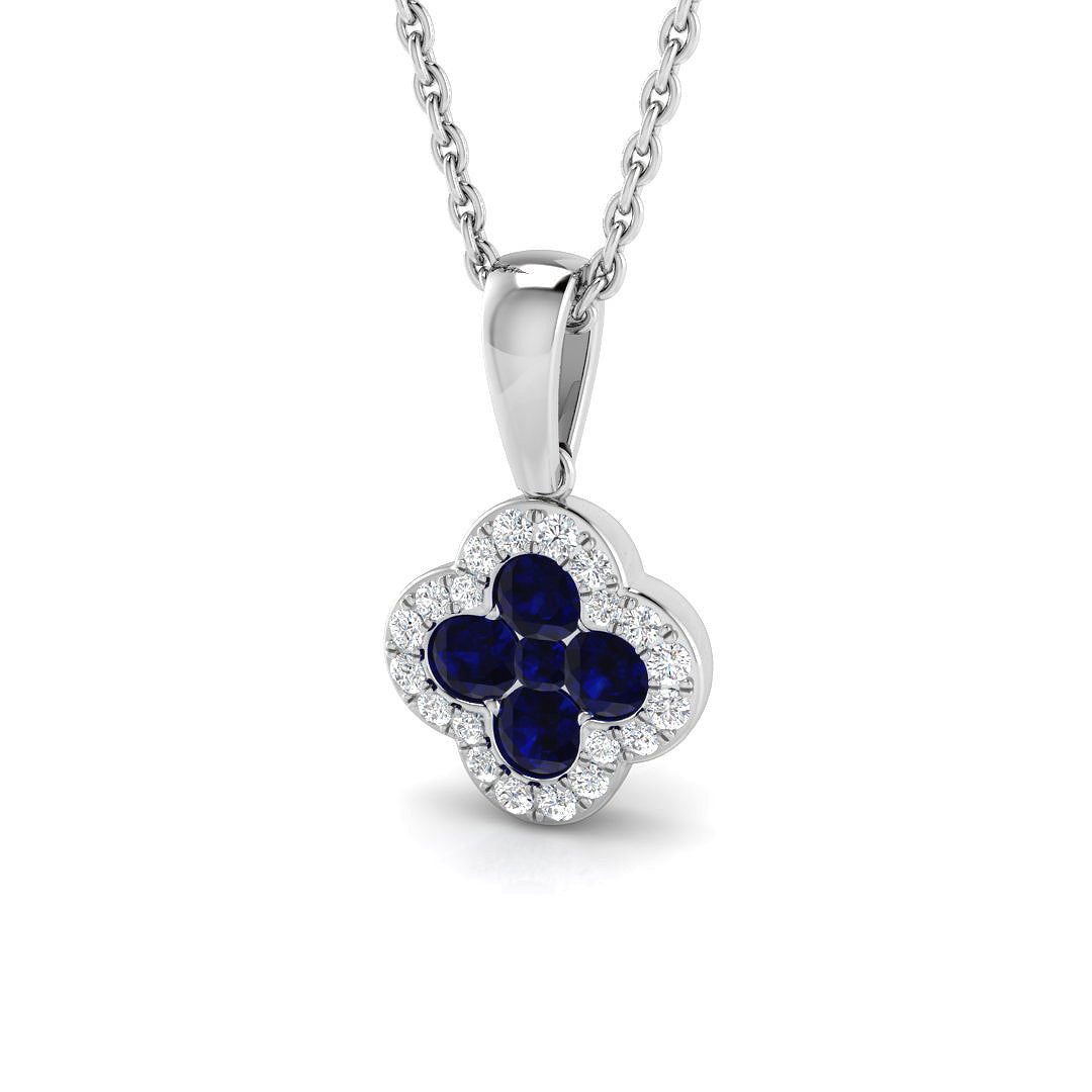 18ct White Gold 0.50ct Blue Sapphire Pendant