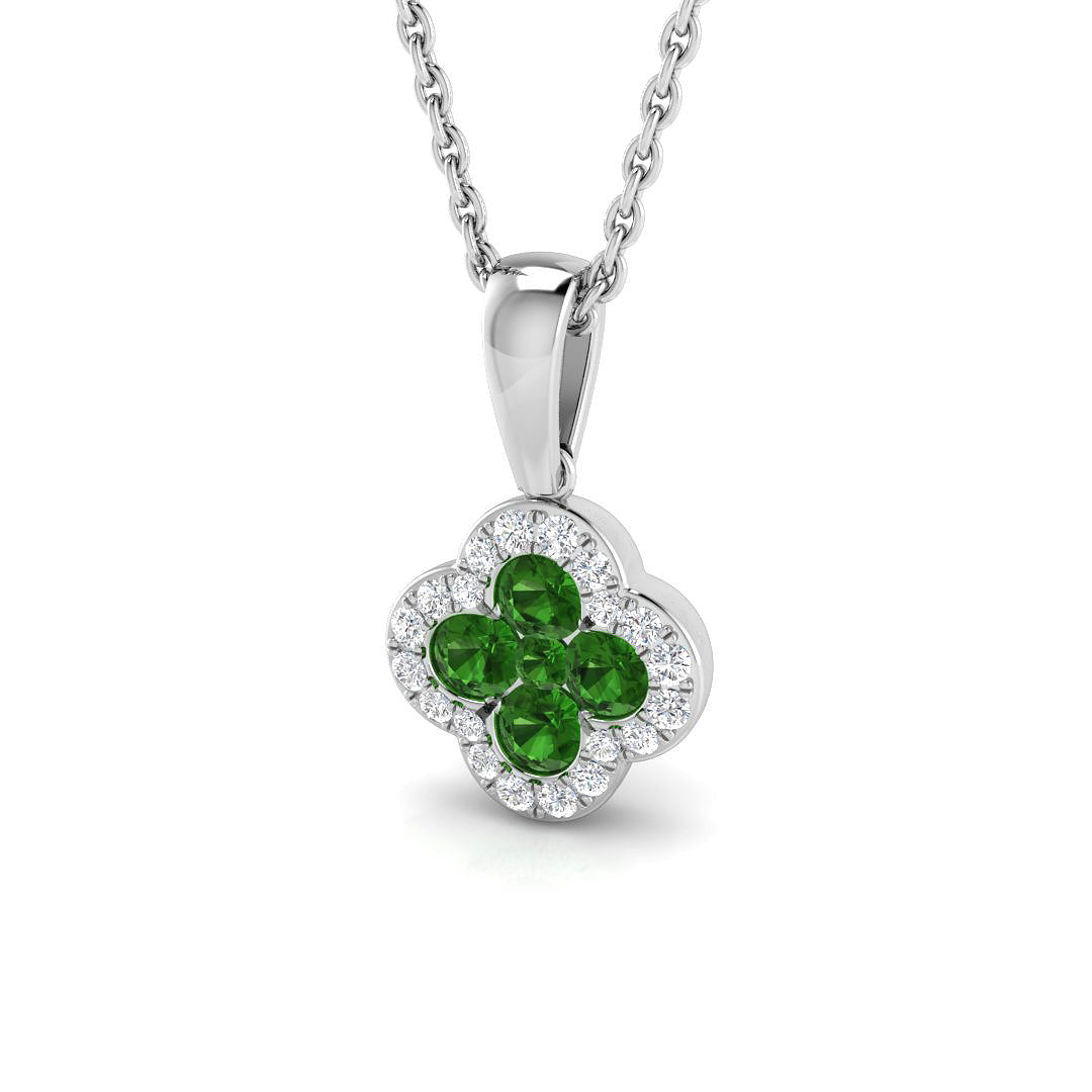 18ct White Gold 0.41ct Tsavorite Pendant