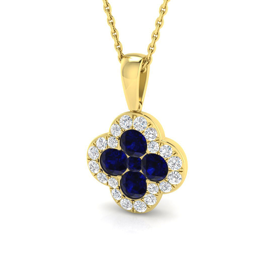 18ct Yellow Gold 1.20ct Blue Sapphire Pendant