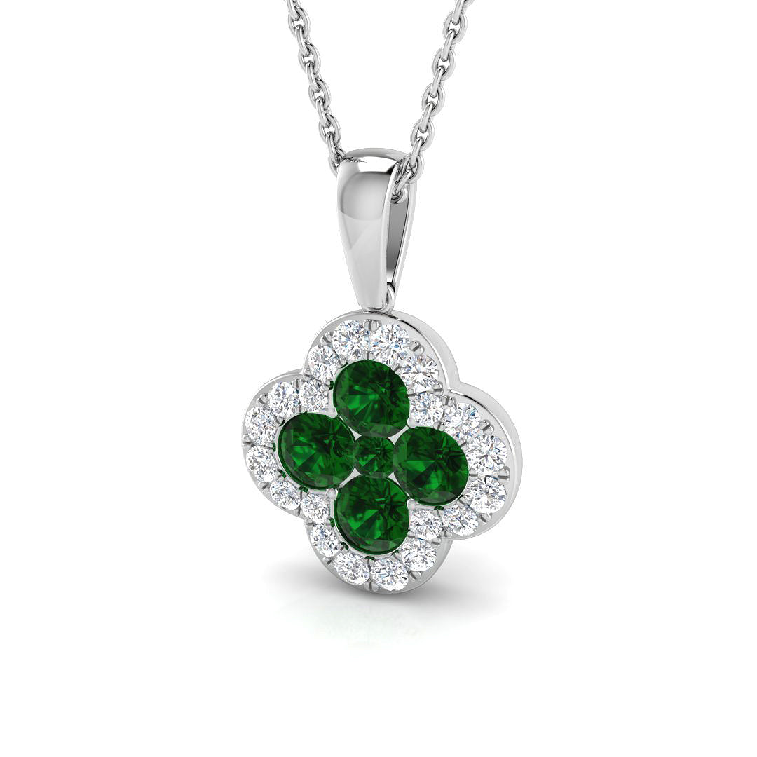 18ct White Gold 1.15ct Emerald Pendant