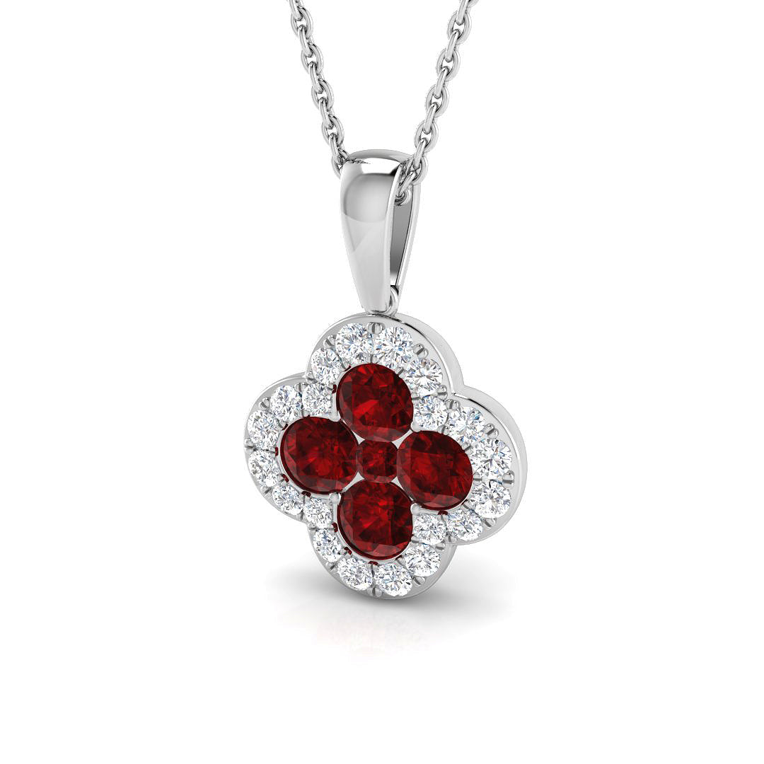 18ct White Gold 1.30ct Ruby Pendant