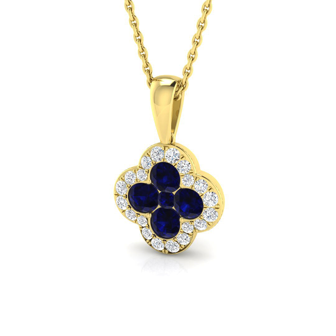 18ct Yellow Gold 0.90ct Blue Sapphire Pendant