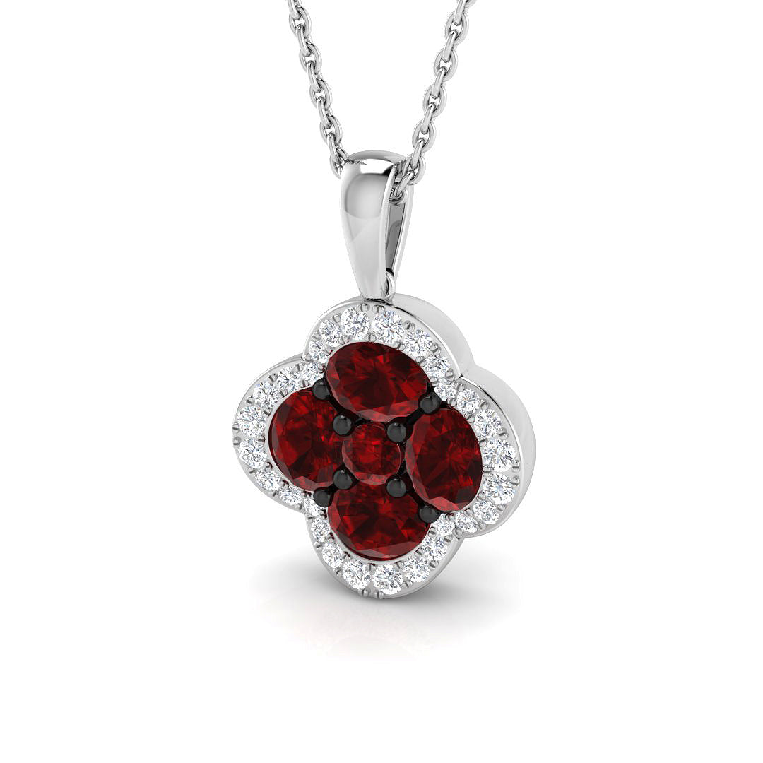 18ct White Gold 1.54ct Ruby Pendant