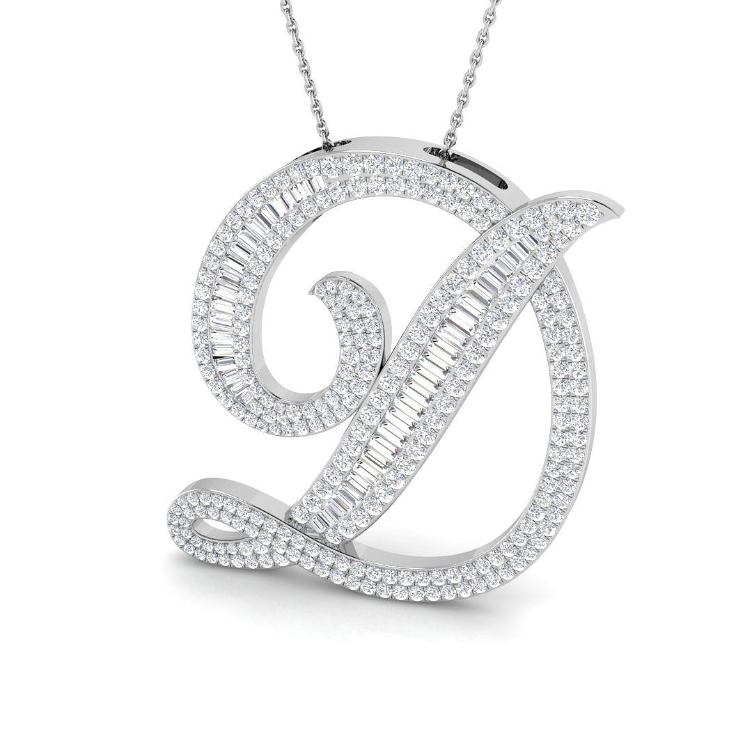 9ct White Gold 2.54ct G SI2 Diamond Pendant