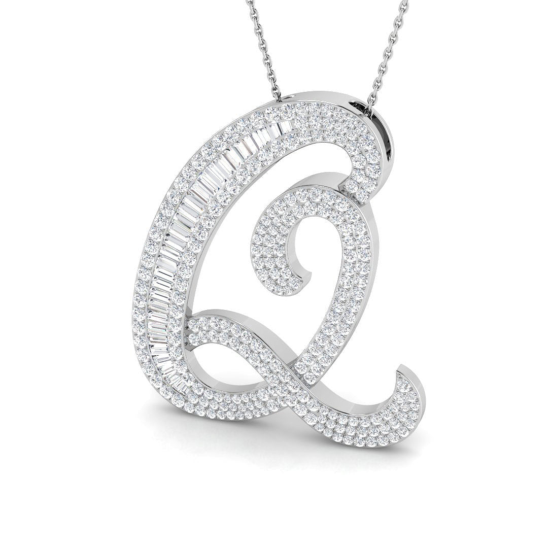 9ct White Gold 2.70ct G SI2 Diamond Pendant