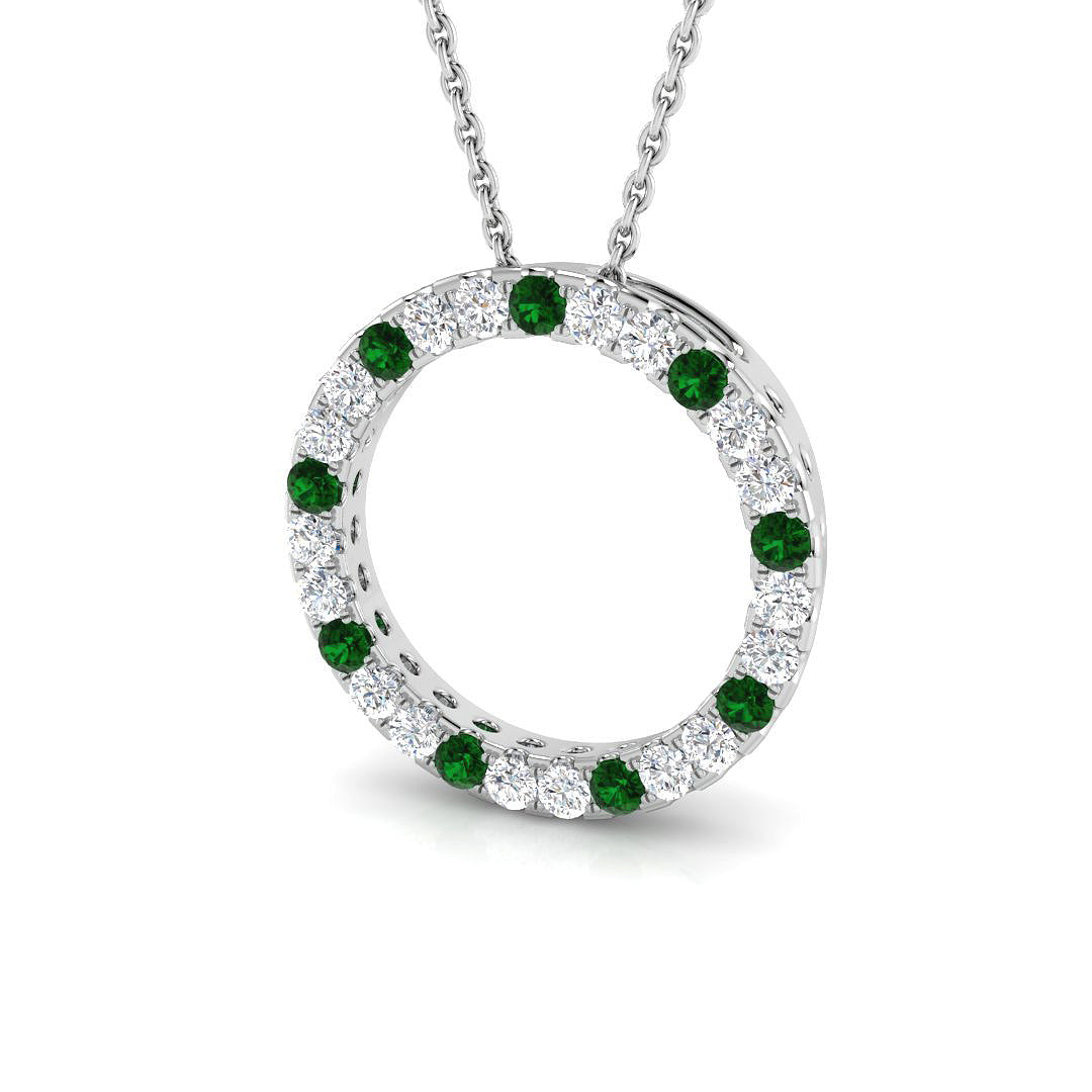 9ct White Gold 0.54ct Emerald Pendant