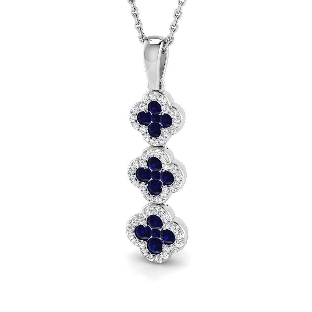 18ct White Gold 0.67ct Blue Sapphire Pendant
