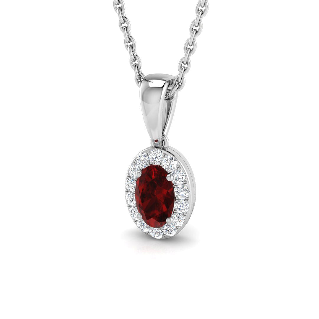18ct White Gold 0.46ct Ruby Pendant