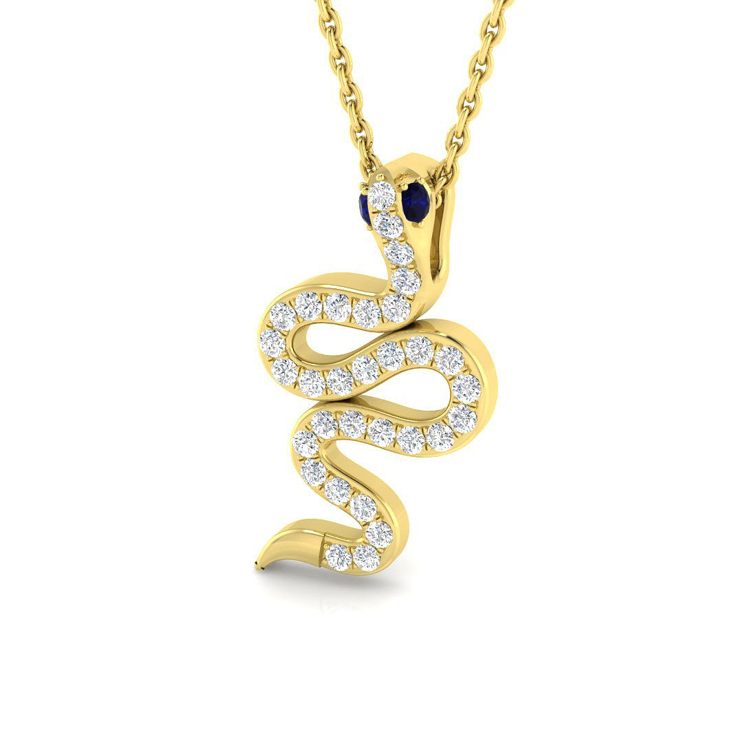 9ct Yellow Gold 0.26ct Blue Sapphire Pendant